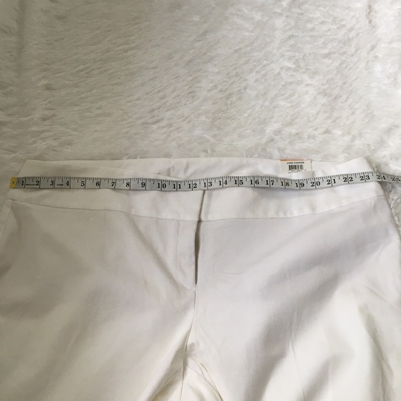 Alfani Tummy Control White Pants Plus size slim leg high rise - Picture 9 of 12